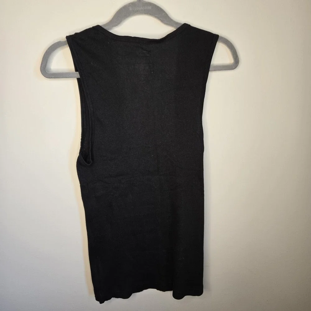 Levis Mens Ribbed Black Sleeveless Tank Racerback Top Shirt Sz L Large Grunge